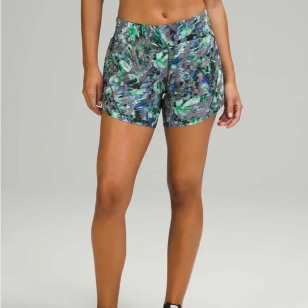 Lululemon Track That Mid-Rise Short 5" Rapid Flourish Multi Sz 6